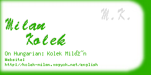 milan kolek business card